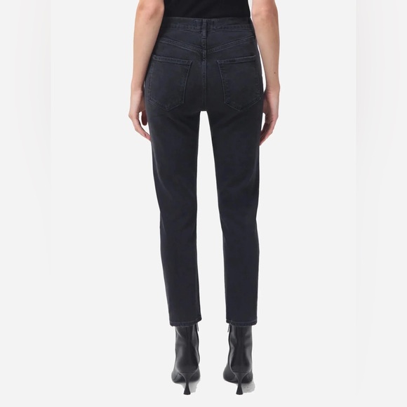 Agolde Black Straight Leg Women's Jeans riley crop - Picture 3 of 7